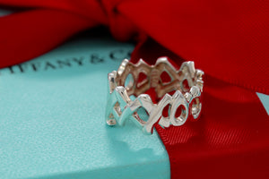 Tiffany & Co. Paloma Picasso Silver Hugs & Kisses Wide Band Ring