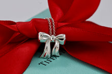 Load image into Gallery viewer, Tiffany &amp; Co. Silver Ribbon Box Pendant Vintage Necklace
