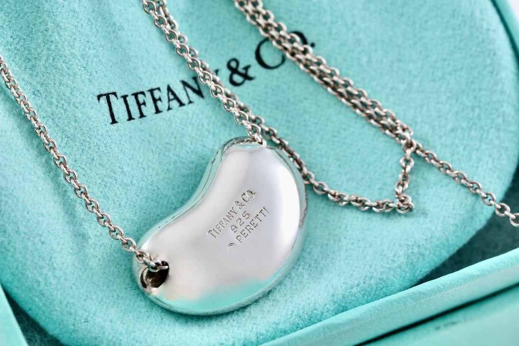 Tiffany & Co. Elsa Peretti Silver Huge 26mm Bean Necklace 30” Necklace