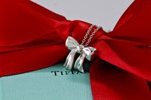 Load image into Gallery viewer, Tiffany &amp; Co. Silver Ribbon Box Pendant Vintage Necklace
