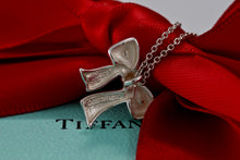 Load image into Gallery viewer, Tiffany &amp; Co. Silver Ribbon Box Pendant Vintage Necklace
