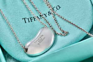 Tiffany & Co. Elsa Peretti Silver Huge 26mm Bean Necklace 30” Necklace