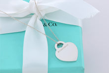 Load image into Gallery viewer, Tiffany &amp; Co. Silver Notes &#39;&#39;I Love You&#39;&#39; Heart Charm Necklace
