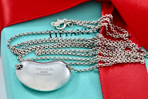 Tiffany & Co. Elsa Peretti Silver Huge 26mm Bean Necklace 30” Necklace