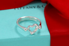 Load image into Gallery viewer, Tiffany &amp; Co. Elsa Peretti Silver Mini Open Heart Ring
