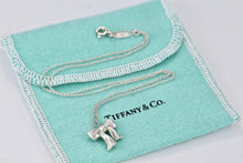 Load image into Gallery viewer, Tiffany &amp; Co. Silver Ribbon Box Pendant Vintage Necklace
