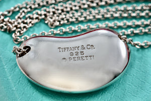 Tiffany & Co. Elsa Peretti Silver Huge 26mm Bean Necklace 30” Necklace