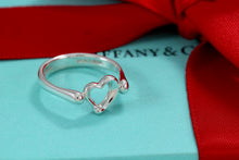 Load image into Gallery viewer, Tiffany &amp; Co. Elsa Peretti Silver Mini Open Heart Ring

