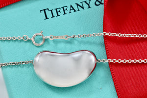 Tiffany & Co. Elsa Peretti Silver Huge 26mm Bean Necklace 30” Necklace