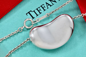 Tiffany & Co. Elsa Peretti Silver Huge 26mm Bean Necklace 30” Necklace