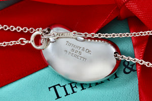 Tiffany & Co. Elsa Peretti Silver Huge 26mm Bean Necklace 30” Necklace