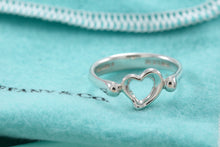 Load image into Gallery viewer, Tiffany &amp; Co. Elsa Peretti Silver Mini Open Heart Ring
