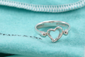 Tiffany & Co. Elsa Peretti Silver Mini Open Heart Ring