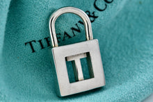 Load image into Gallery viewer, Tiffany &amp; Co. Silver Letter &quot;T&quot; Padlock Pendant
