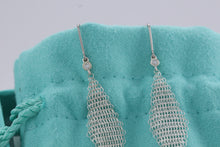 Load image into Gallery viewer, Tiffany &amp; Co. Elsa Peretti Silver Diamond Small Mesh Dangling Earrings
