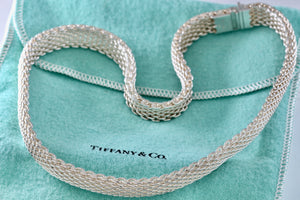 Tiffany & Co. Mesh Silver Choker Collar 17" Necklace