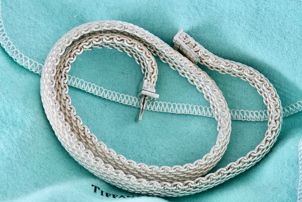 Tiffany & Co. Mesh Silver Choker Collar 17