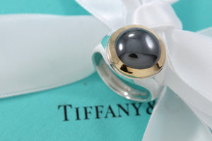 Tiffany & Co. 18K Gold & Silver Hematite Ring