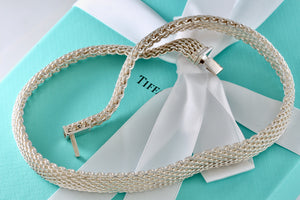 Tiffany & Co. Mesh Silver Choker Collar 17" Necklace