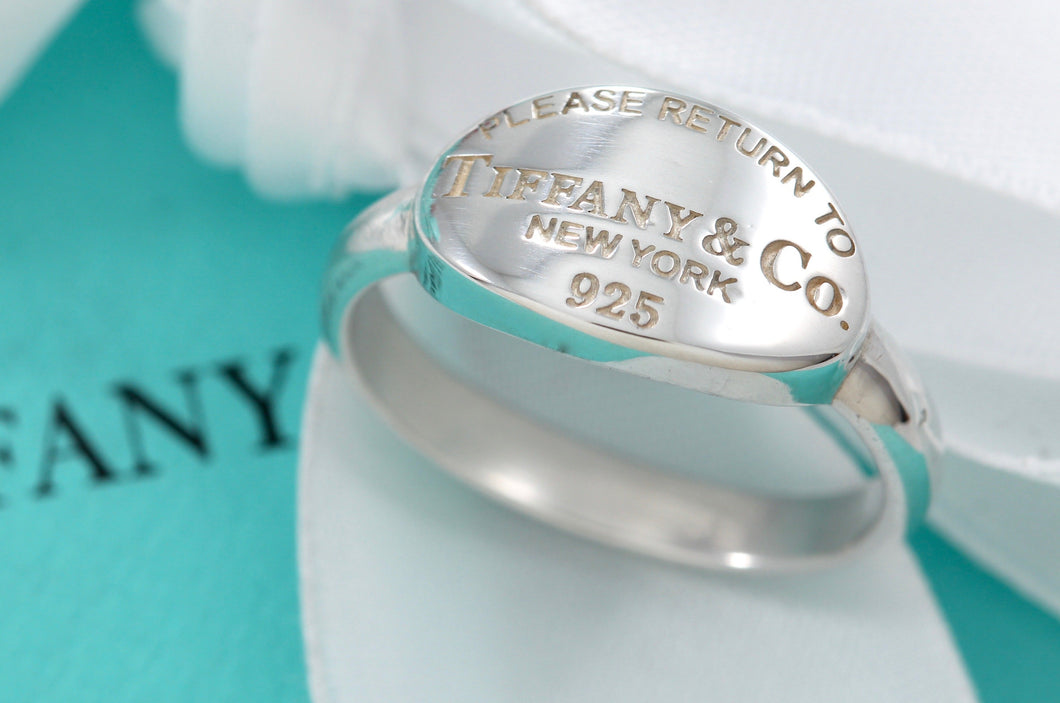 Please Return To Tiffany & Co. Silver Oval Ring