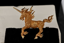 Load image into Gallery viewer, Dan Levin 1979 Handmade &quot;Guardian of the Glen&quot; Pegasus Unicorn Horse 18Kt. Gold Pendant
