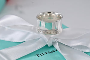 Tiffany & Co. 1837 Silver Extra Wide Band Ring NEW VERSION