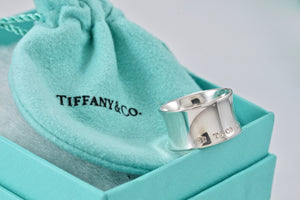 Tiffany & Co. 1837 Silver Extra Wide Band Ring NEW VERSION