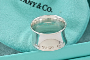 Tiffany & Co. 1837 Silver Extra Wide Band Ring NEW VERSION