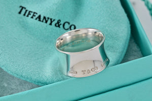 Tiffany & Co. 1837 Silver Extra Wide Band Ring NEW VERSION