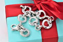 Load image into Gallery viewer, Tiffany &amp; Co. Silver Stencil Heart Link 7&quot; Bracelet
