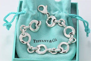 Tiffany & Co. Silver Stencil Heart Link 7" Bracelet
