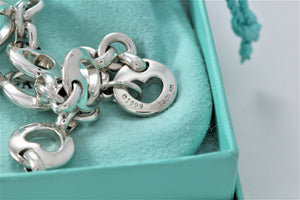 Tiffany & Co. Silver Stencil Heart Link 7" Bracelet