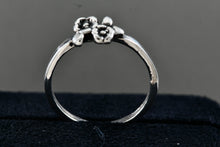 Load image into Gallery viewer, Sterling Silver Small Double Rose Flower Ring Size 6.5
