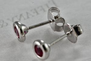 Tiffany & Co. Elsa Peretti Silver Color By The Yard Ruby Stud Earrings