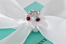 Load image into Gallery viewer, Tiffany &amp; Co. Elsa Peretti Silver Color By The Yard Ruby Stud Earrings
