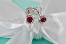 Load image into Gallery viewer, Tiffany &amp; Co. Elsa Peretti Silver Color By The Yard Ruby Stud Earrings
