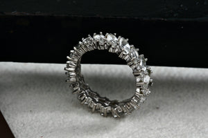 Sterling Silver ADI China CZ Marquise Diamonds Eternity Band Ring Size 7