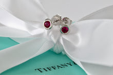 Load image into Gallery viewer, Tiffany &amp; Co. Elsa Peretti Silver Color By The Yard Ruby Stud Earrings
