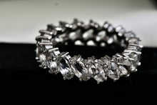 Load image into Gallery viewer, Sterling Silver ADI China CZ Marquise Diamonds Eternity Band Ring Size 7
