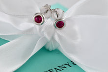 Load image into Gallery viewer, Tiffany &amp; Co. Elsa Peretti Silver Color By The Yard Ruby Stud Earrings
