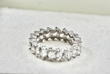 Load image into Gallery viewer, Sterling Silver ADI China CZ Marquise Diamonds Eternity Band Ring Size 7
