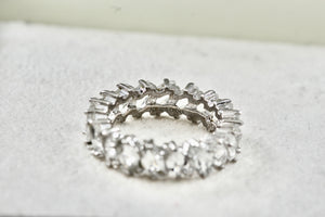 Sterling Silver ADI China CZ Marquise Diamonds Eternity Band Ring Size 7