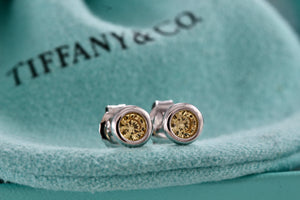 Tiffany & Co. Elsa Peretti Silver Color By The Yard Citrine Stud Earrings