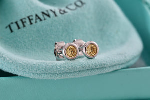 Tiffany & Co. Elsa Peretti Silver Color By The Yard Citrine Stud Earrings
