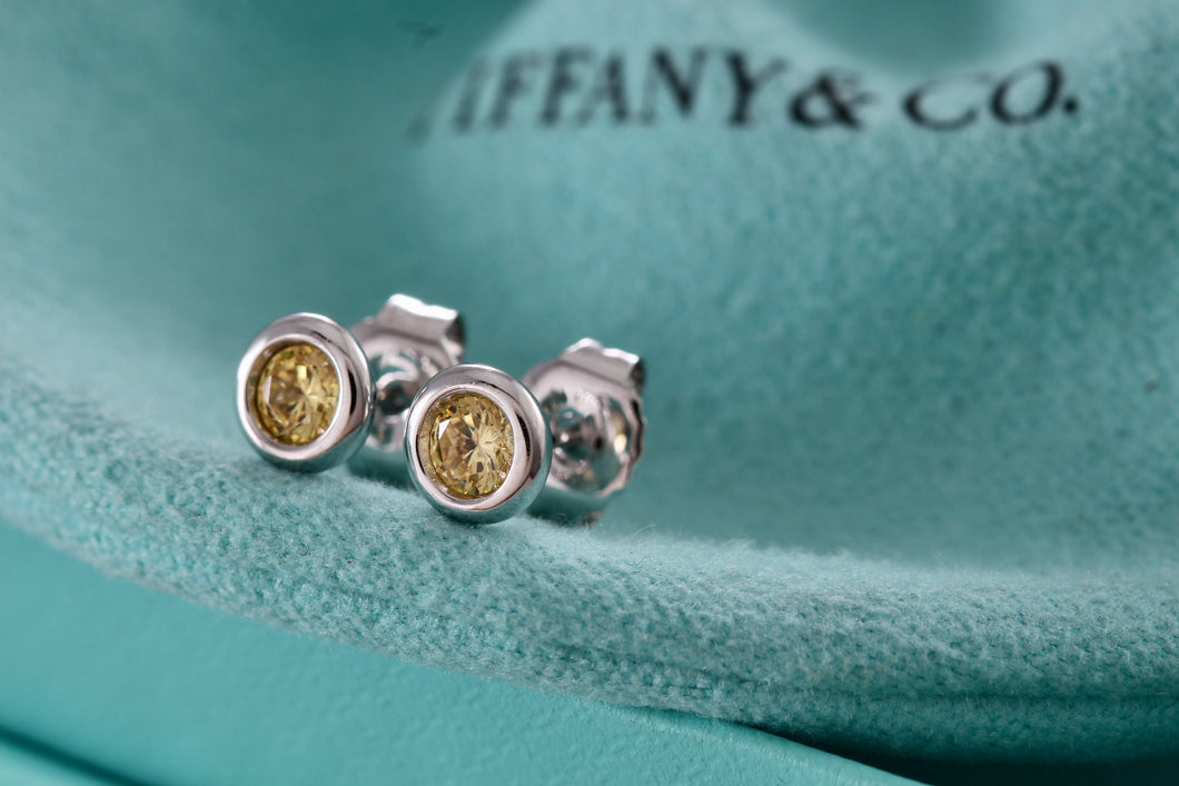 Tiffany & Co. Elsa Peretti Silver Color By The Yard Citrine Stud Earrings