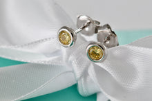 Load image into Gallery viewer, Tiffany &amp; Co. Elsa Peretti Silver Color By The Yard Citrine Stud Earrings
