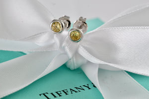 Tiffany & Co. Elsa Peretti Silver Color By The Yard Citrine Stud Earrings