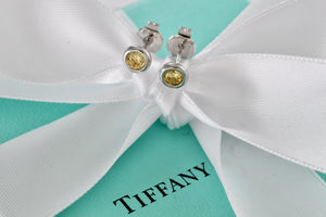 Tiffany & Co. Elsa Peretti Silver Color By The Yard Citrine Stud Earrings