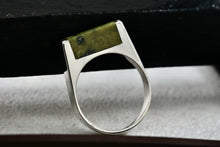Load image into Gallery viewer, Sterling Silver Green Malachite Flat Ring Size 8
