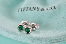 Load image into Gallery viewer, Tiffany &amp; Co. Elsa Peretti Silver Color By The Yard Tsavorite Stud Earrings
